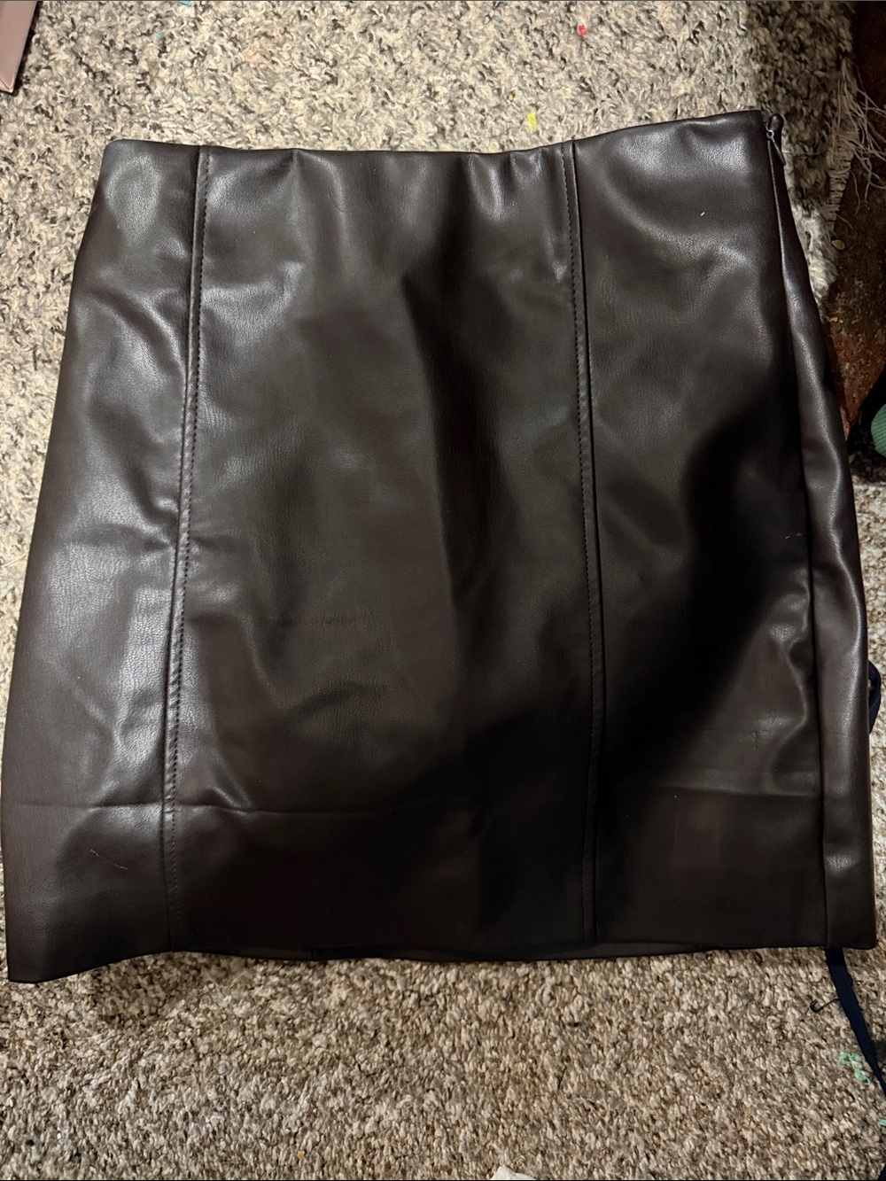 ZARA Classic dark brown Faux Leather Pencil Skirt - Women XS/24